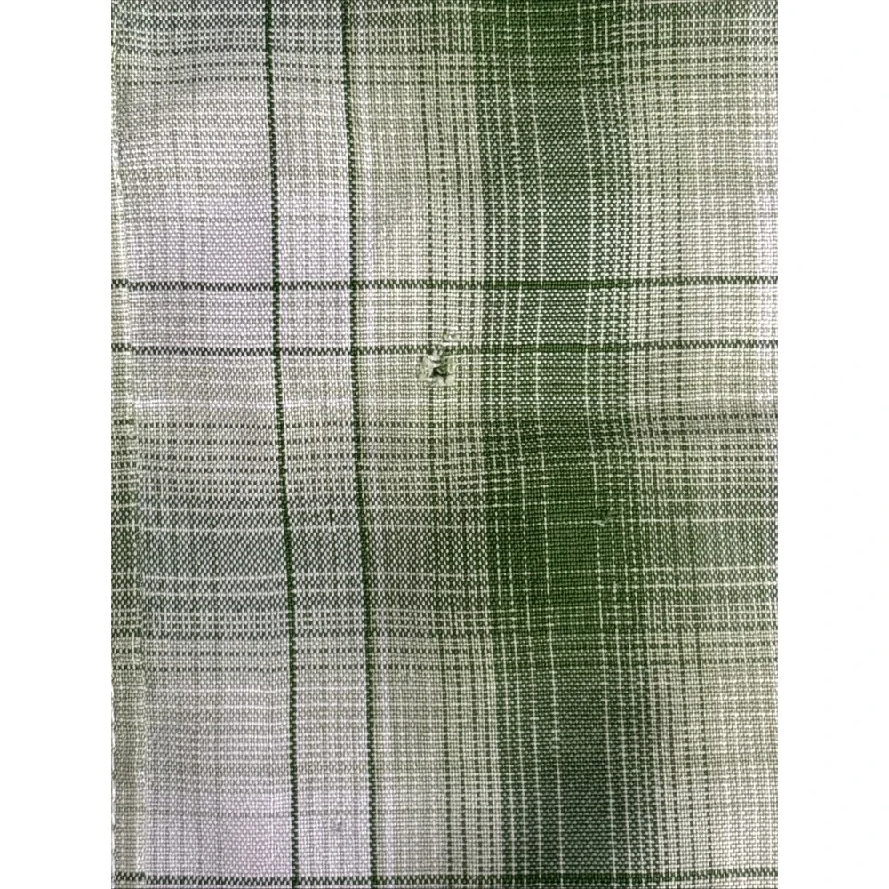The North Face Men's Large Light Green White Plaid Short Sleeve Button Up Shirt‎